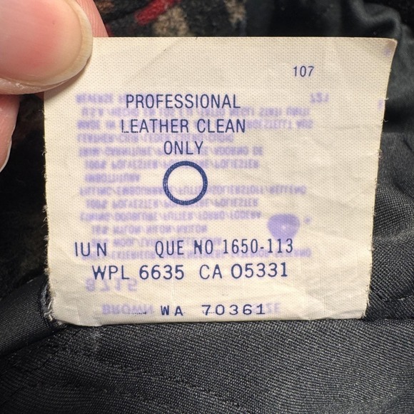 Woolrich Mens Vintage Southwestern Wool Leather Sleeve Bomber Jacket Brown 8715 - Picture 9 of 12